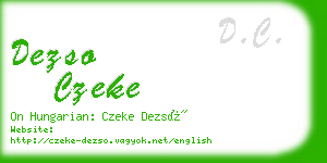 dezso czeke business card